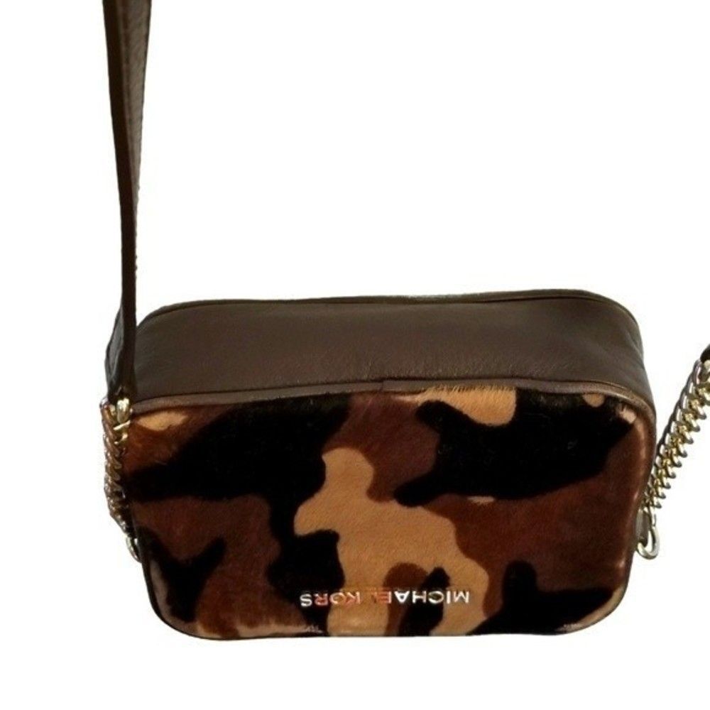 MICHAEL Michael Kors Duffle Camo Leather Hamilton Sm Crossbody Bag NWOT 10 0158 - Picture 6 of 9